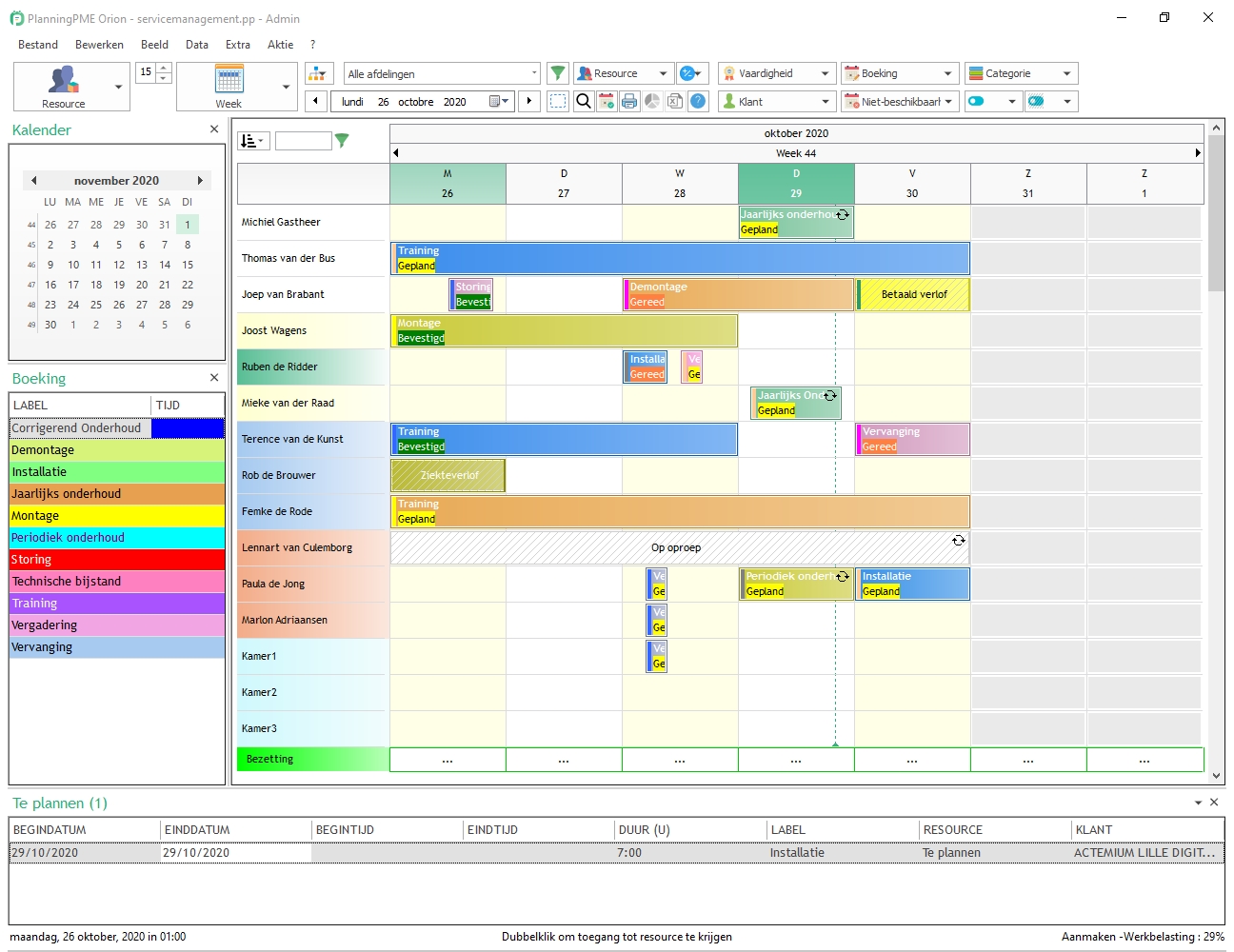 Weekplanning