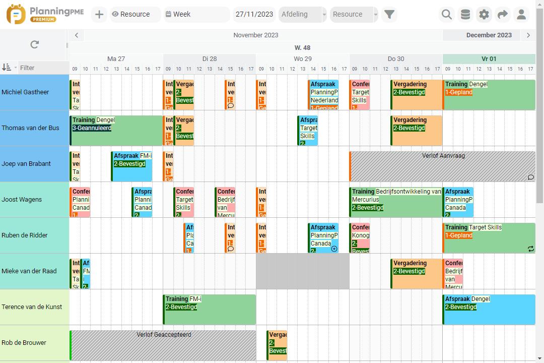 elf Canberra Naar de waarheid De eenvoudige online schema met PlanningPME