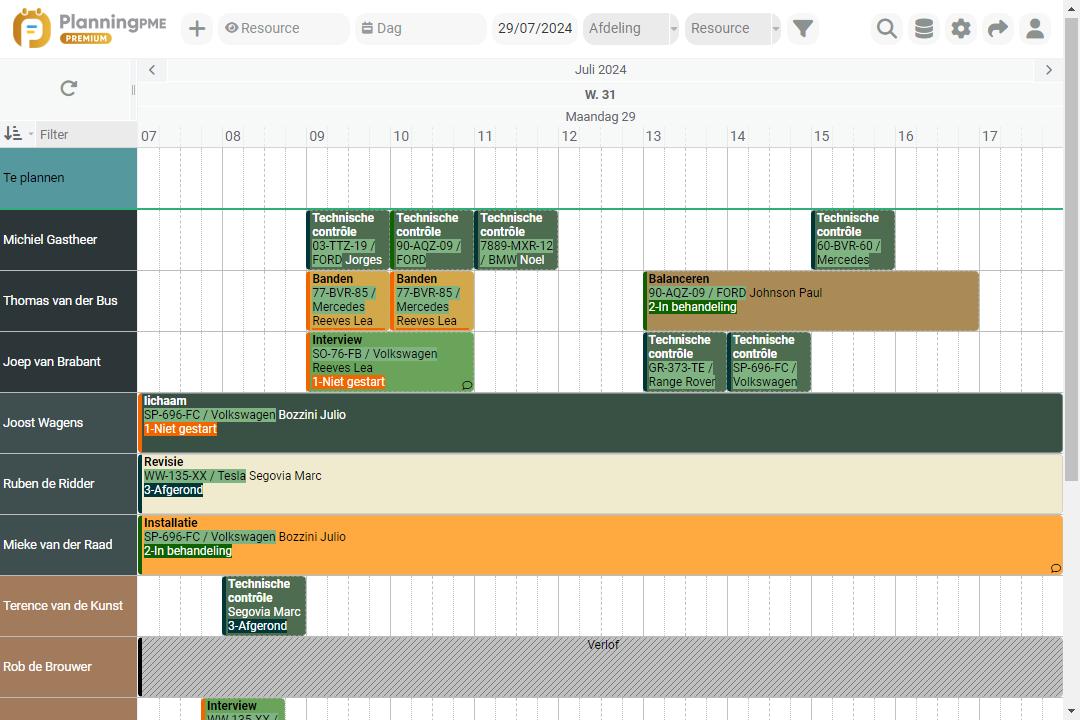 Planning van een garage